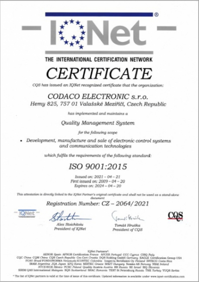 IQNET certificate