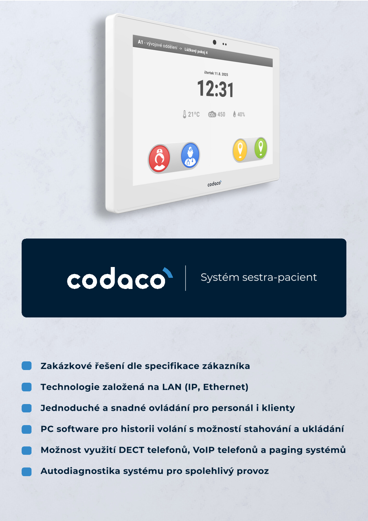 Komunikační a signalizační systém HCC-07 IP sestra - pacient