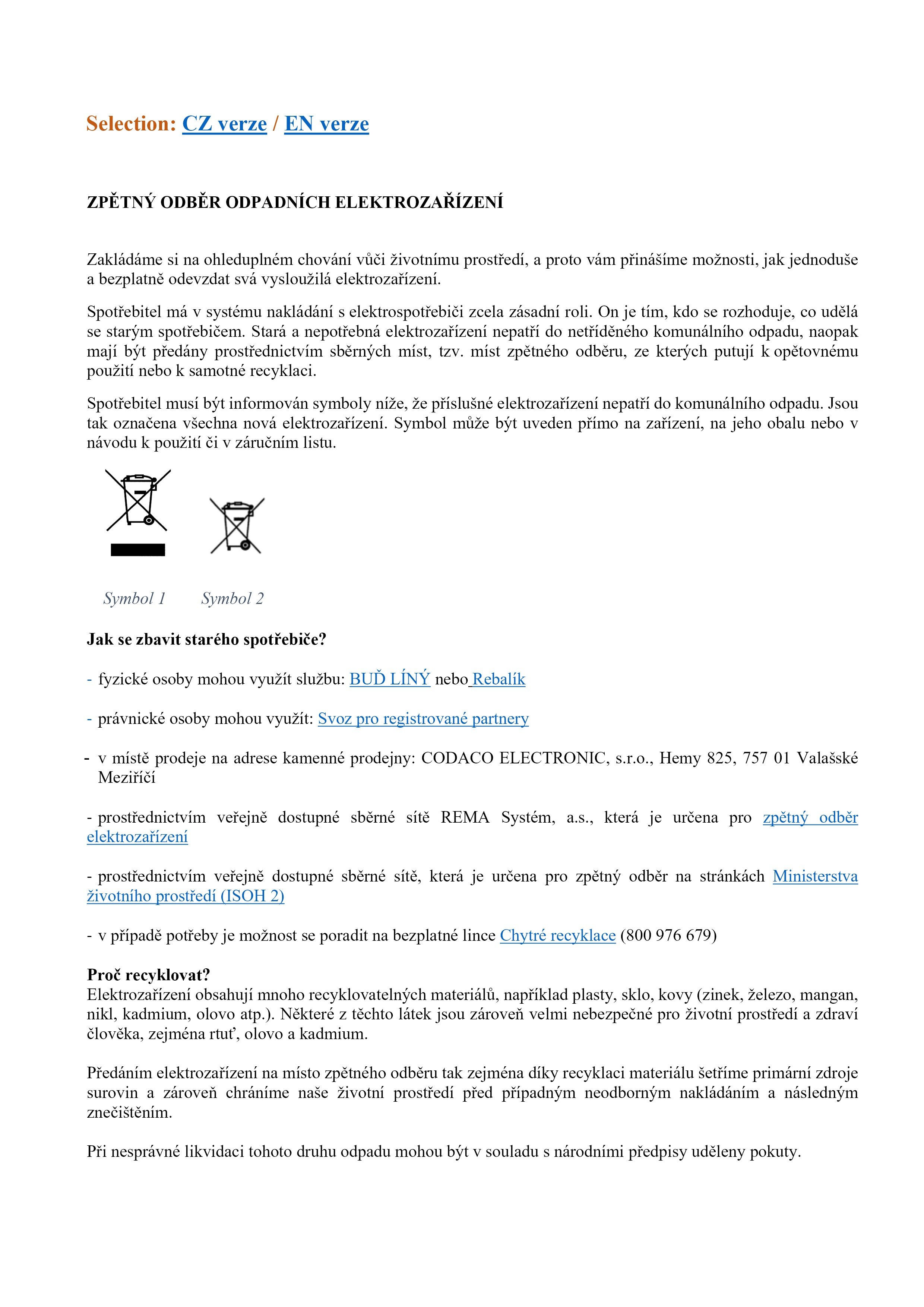 Zpětný odběr elektrozařízení