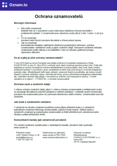 Information for notifiers